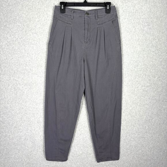 SO Balloon Pleated Pants Junior 9 Lilac Gray Trouser Tapered Baggy High Rise 80s - Picture 2 of 13
